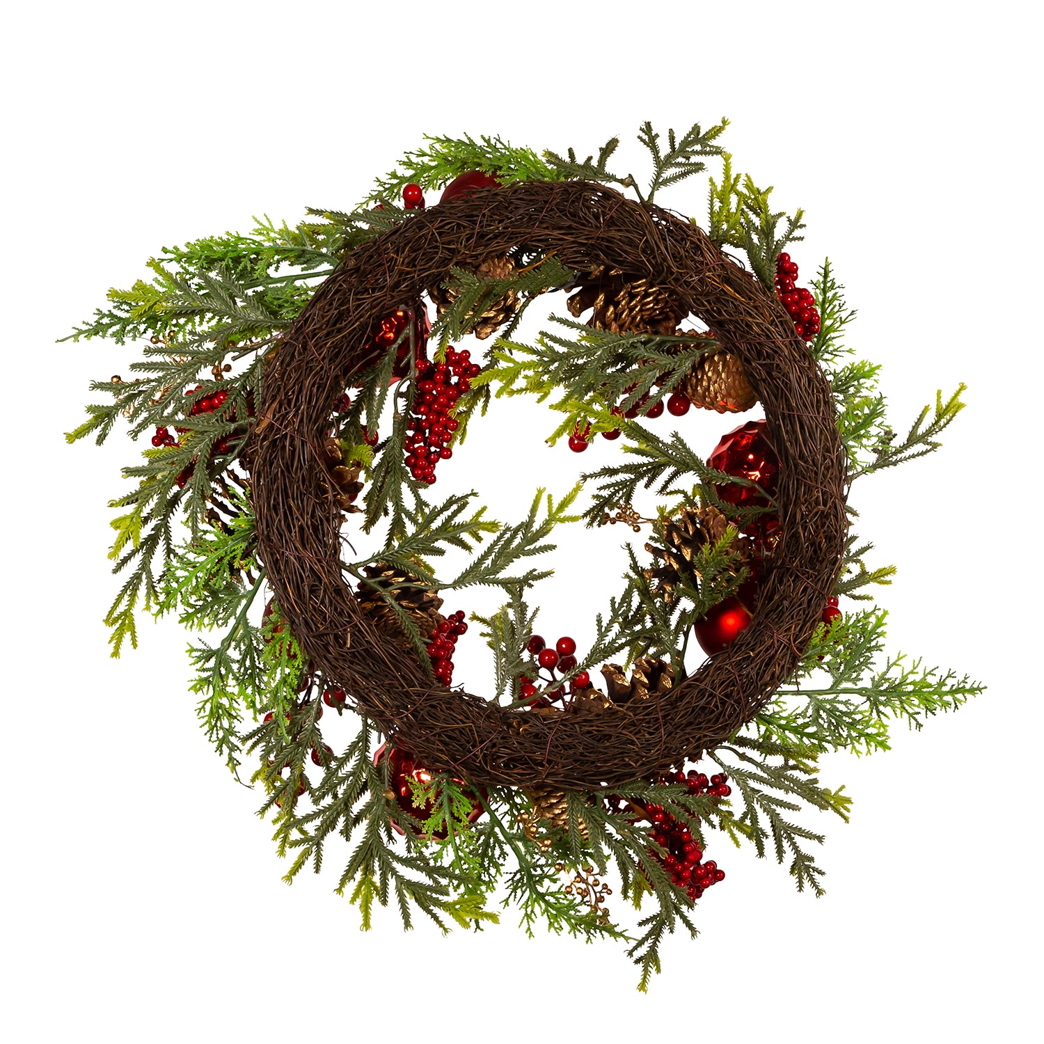 Kurt Adler 24 Inch Unlit Green Rattan Wreath