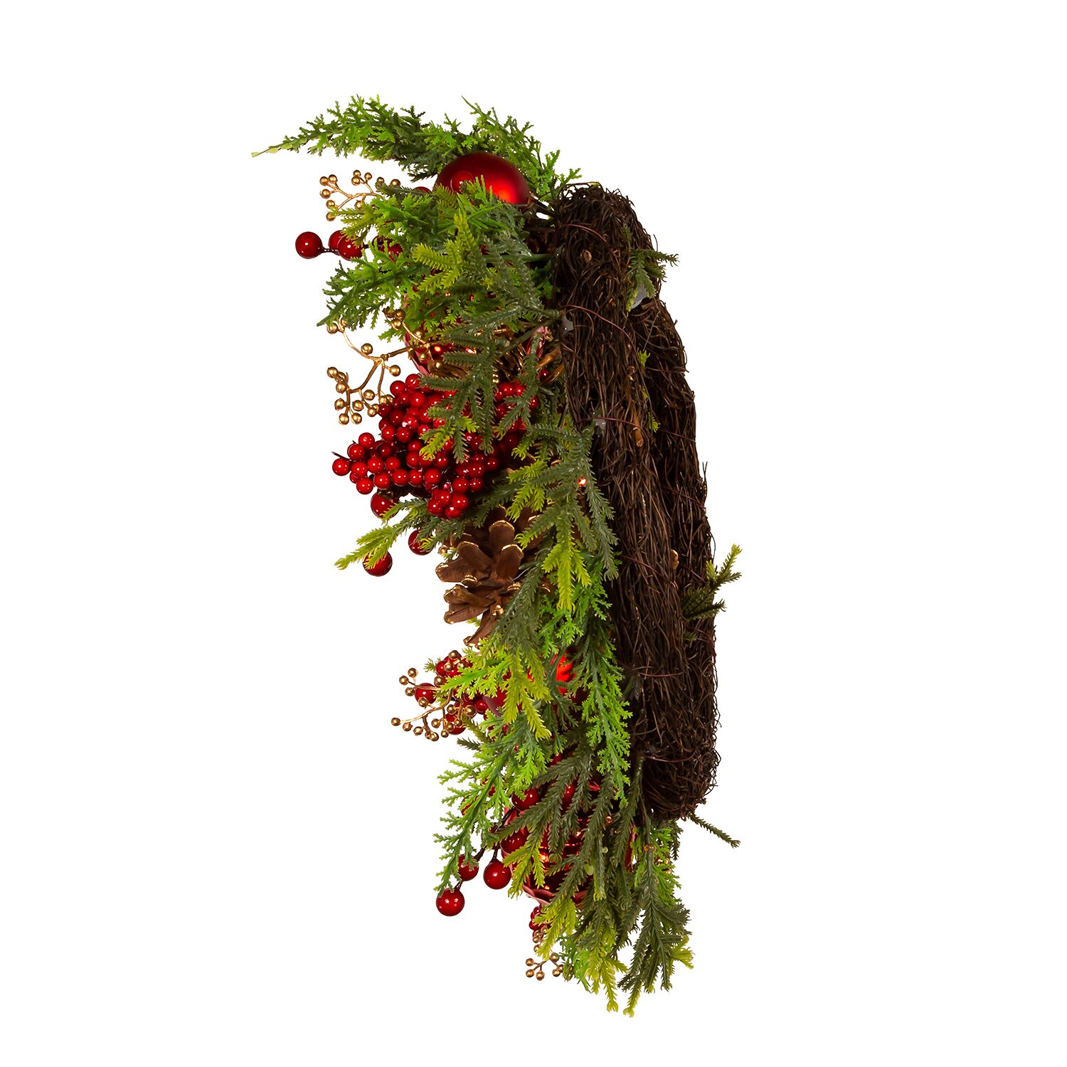 Kurt Adler 24 Inch Unlit Green Rattan Wreath