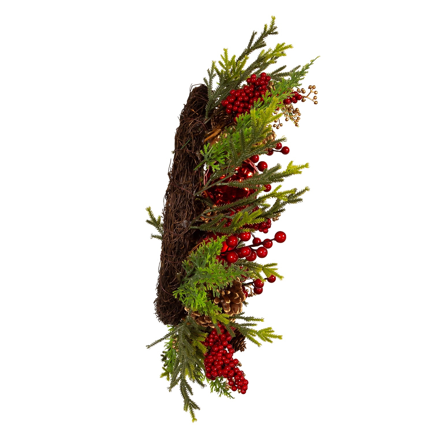 Kurt Adler 24 Inch Unlit Green Rattan Wreath