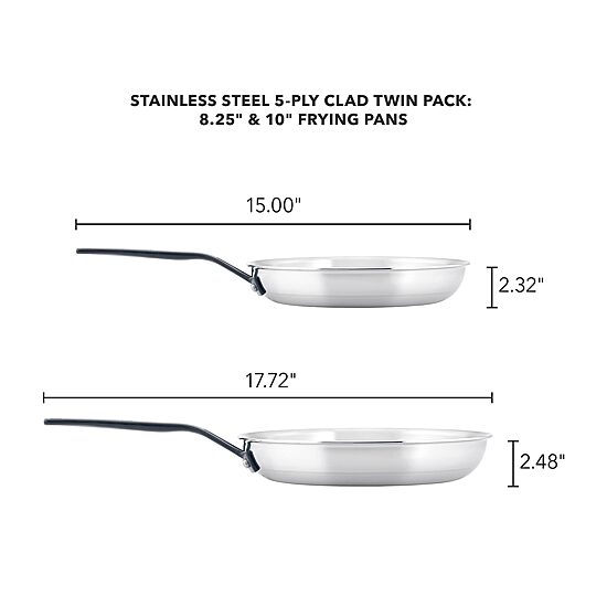 KitchenAid 5-Ply Clad Stainless Steel 2-pc. Frying Pan