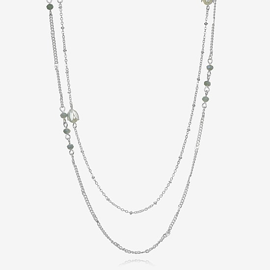 Bijoux Bar Delicates Silver Tone Womens 36 Inch Strand Necklace