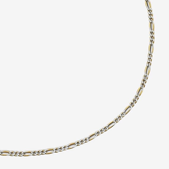 10K Gold Two-Tone 18-20" Hollow Figaro Chain