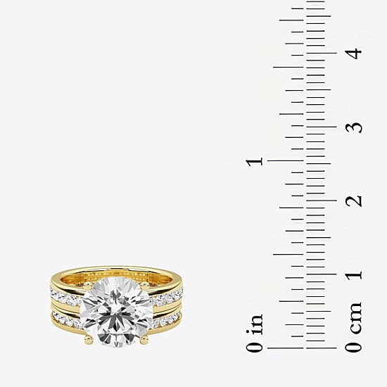 Grown Gorgeous Vs2, F Womens 4 1/4 CT. T.W. Lab Grown White Diamond 14K Gold or Platinum Round Side Stone Bridal Set