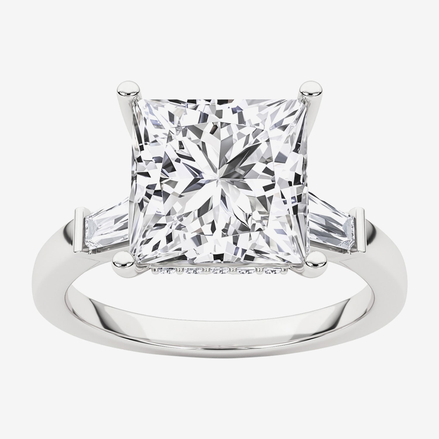 Grown Gorgeous (F, Vs2) Womens 3 3/4 CT. T.W. Lab White Diamond 14K Gold or Platinum Princess-cut Engagement Ring
