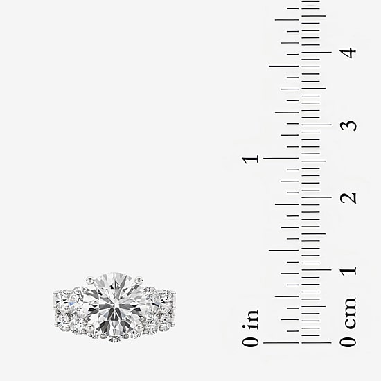 Grown Gorgeous (F, Vs2) Womens 4 7/8 Ct. T.W. Lab Grown White Diamond 14K Gold or Platinum Round Side Stone 5-Stone Engagement Ring