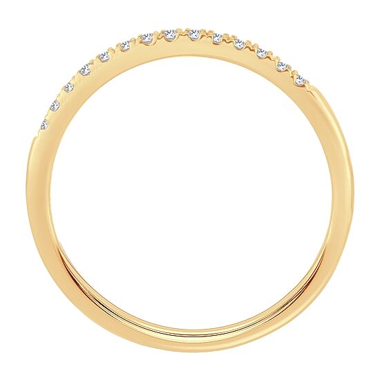 Womens 1/10 CT. T.W. Natural White Diamond 10K Gold Wedding Band
