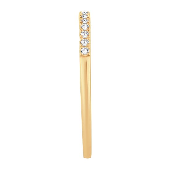 Womens 1/10 CT. T.W. Natural White Diamond 10K Gold Wedding Band