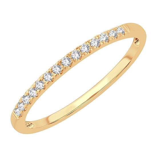 Womens 1/10 CT. T.W. Natural White Diamond 10K Gold Wedding Band