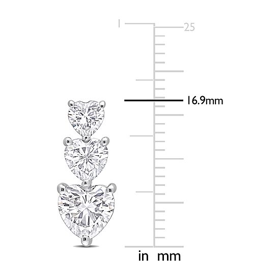 Womens 3 1/2 CT. T.W Lab Created White Moissanite Sterling Silver Drop Earrings