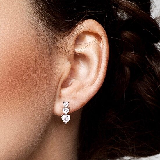 Womens 3 1/2 CT. T.W Lab Created White Moissanite Sterling Silver Drop Earrings
