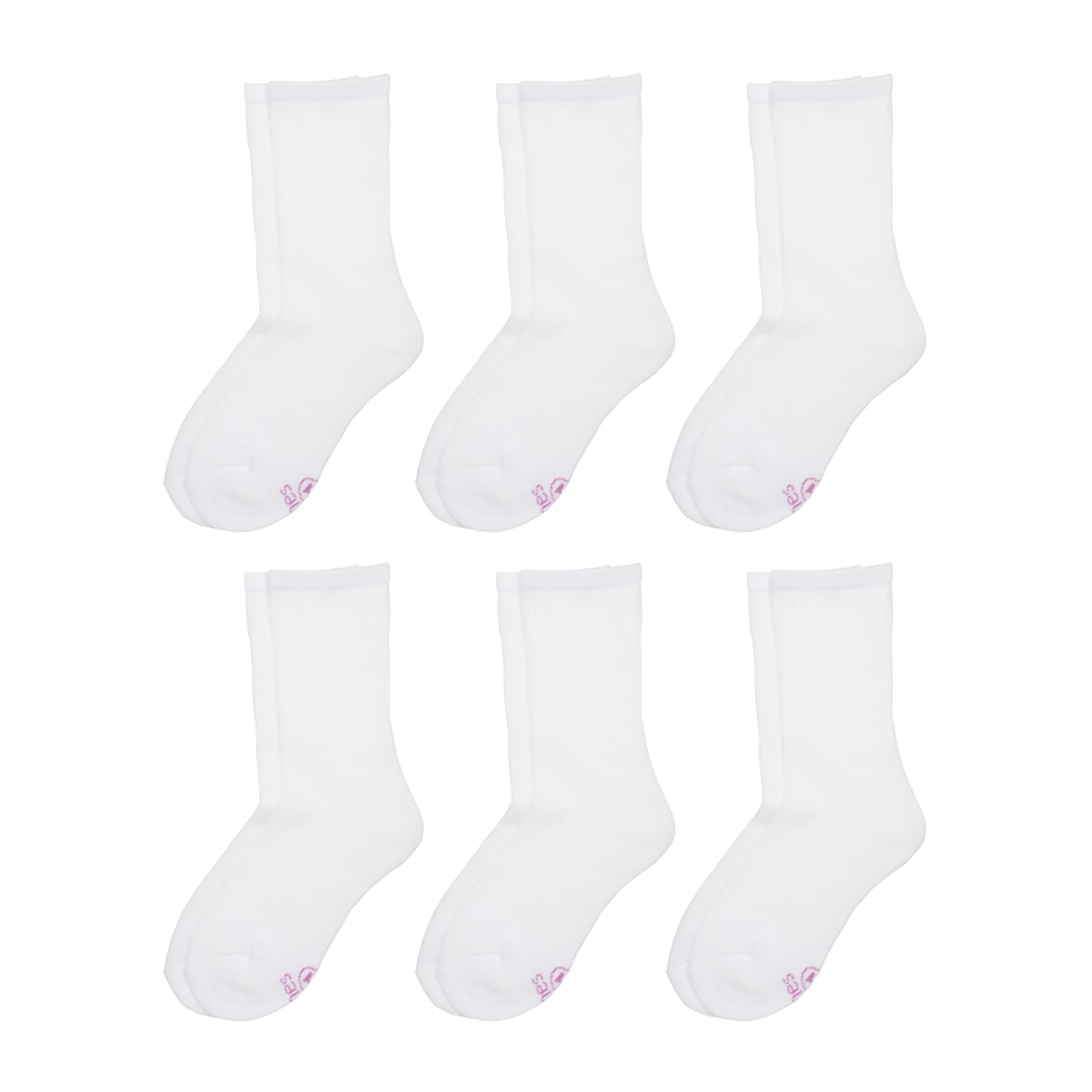 Hanes Ultimate Little & Big Girls 6 Pair Crew Socks