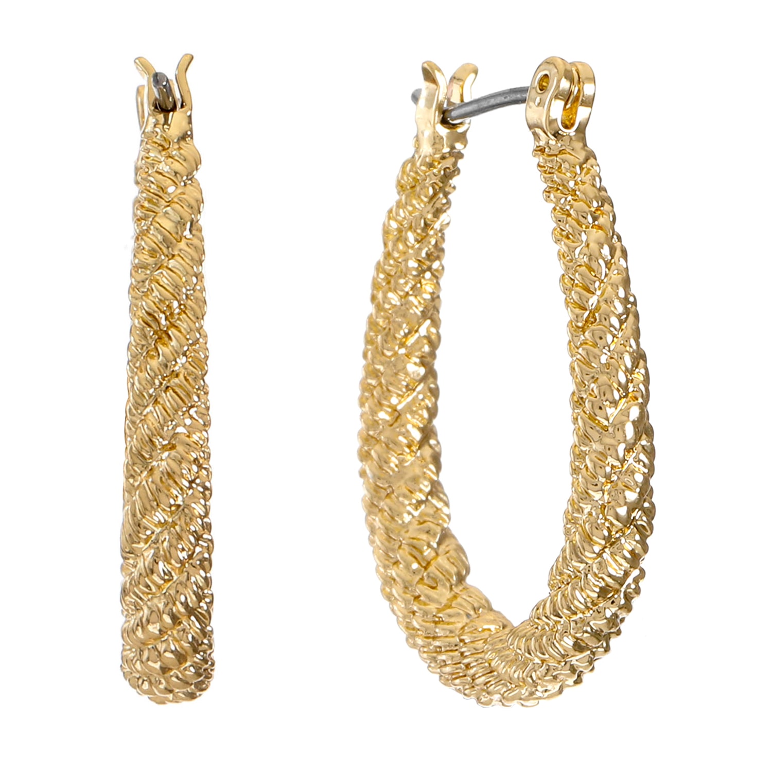 Monet Jewelry Gold Tone Oval Womens 26mm Hypoallergenic Hoop Earrings