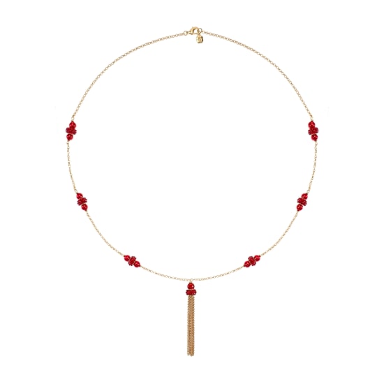 Monet Jewelry Womens Red 34 Inch Pendant Necklace