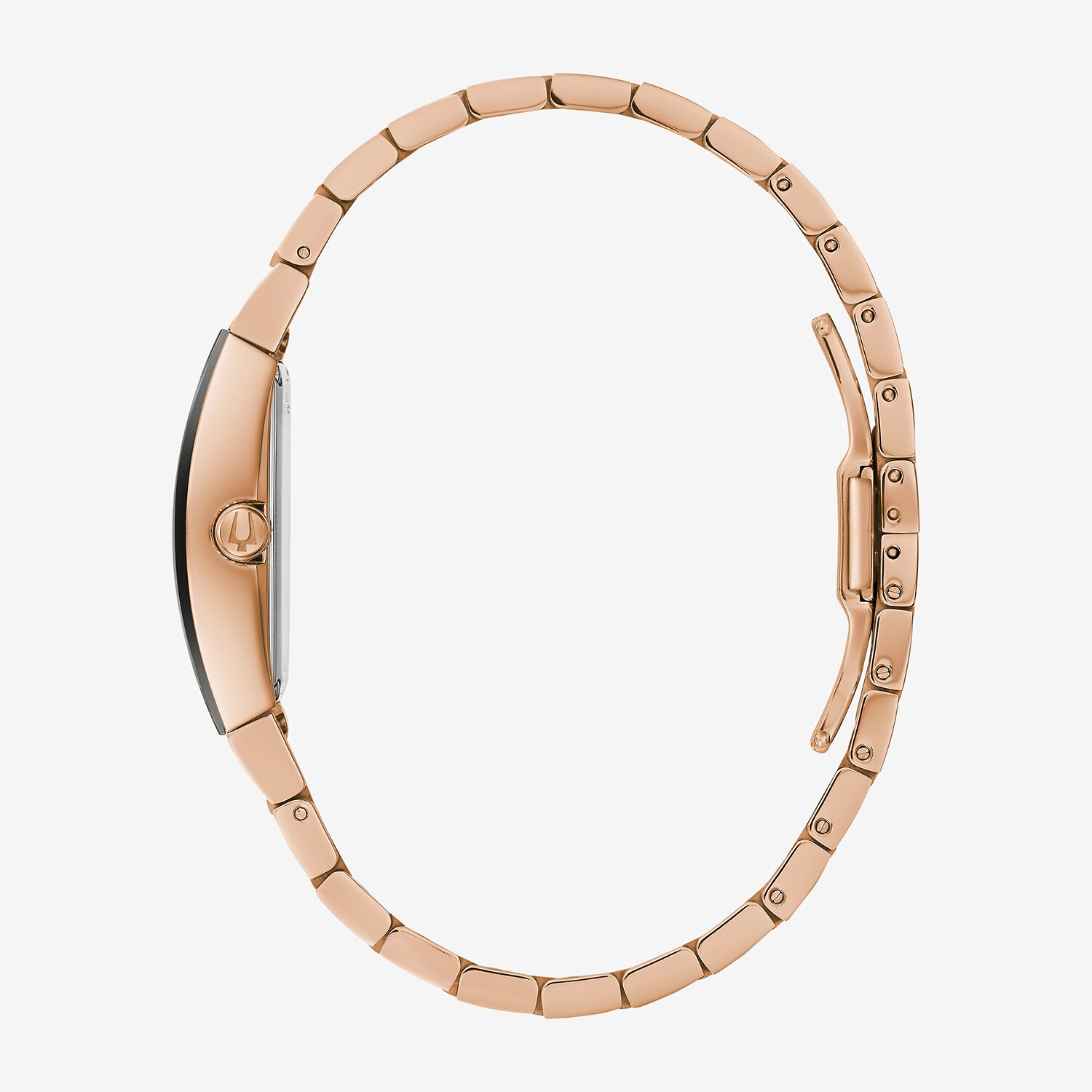 Bulova Modern Gemini Womens Diamond Accent Rose Goldtone Stainless Steel Bracelet Watch 97p158