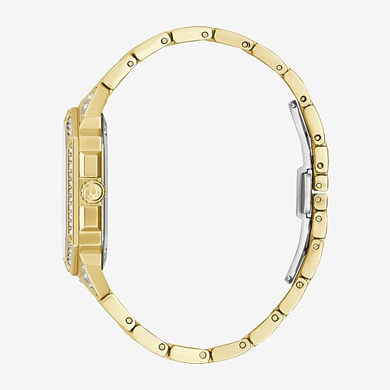 Bulova Crystal Octava Mens Crystal Accent Two Tone Stainless Steel Bracelet Watch 98a295
