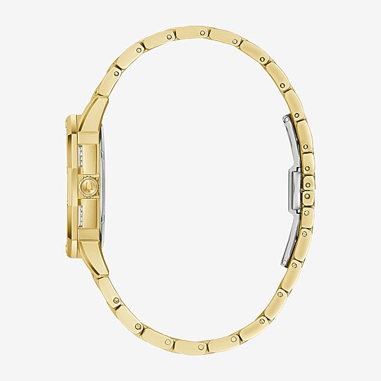 Bulova Crystal Octava Womens Crystal Accent Gold Tone Stainless