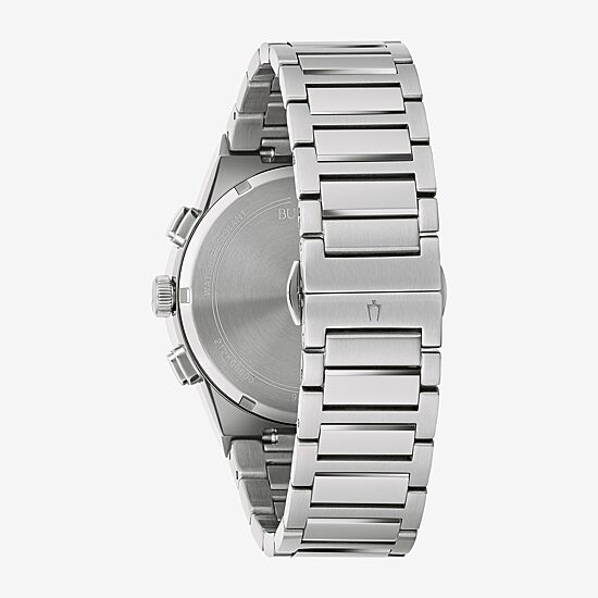 Bulova Modern Millennia Mens Chronograph Silver Tone Stainless Steel Bracelet Watch 96c149