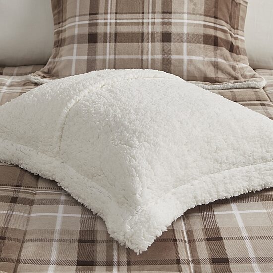 Woolrich Alton Plush to Sherpa Down Alternative Comforter Set with Throw Pillow