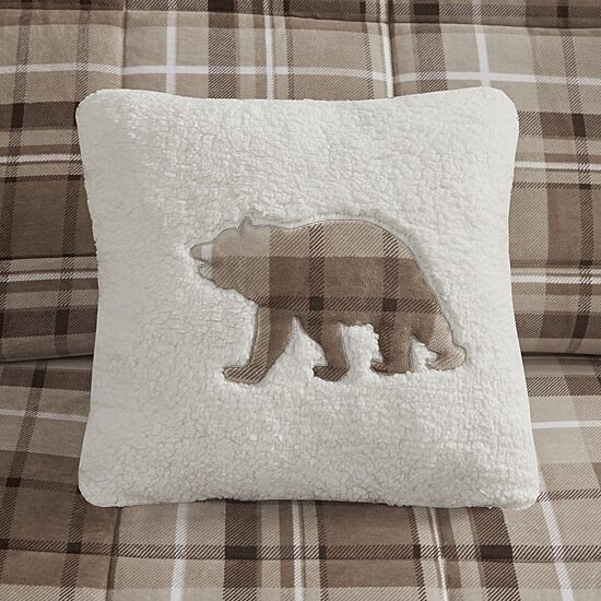 Woolrich Alton Plush to Sherpa Down Alternative Comforter Set with Throw Pillow