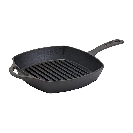 Mason Craft And More Square With Assist Handles 10 1/4 Inch Cast Iron Grill Pan