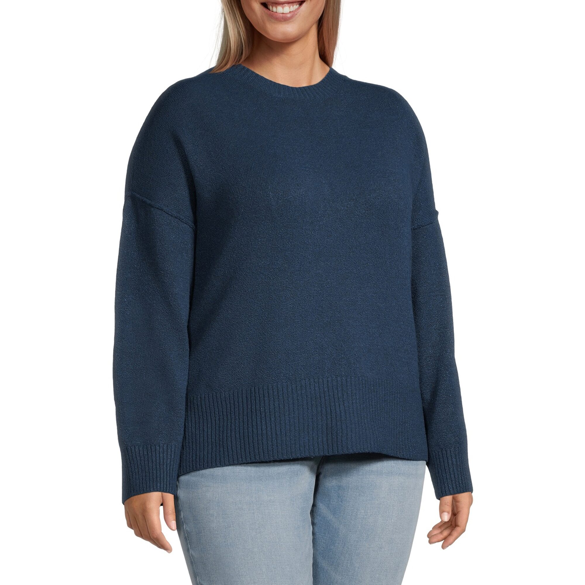 A.N.A Plus Womens Crew Neck Long Sleeve Pullover Sweater