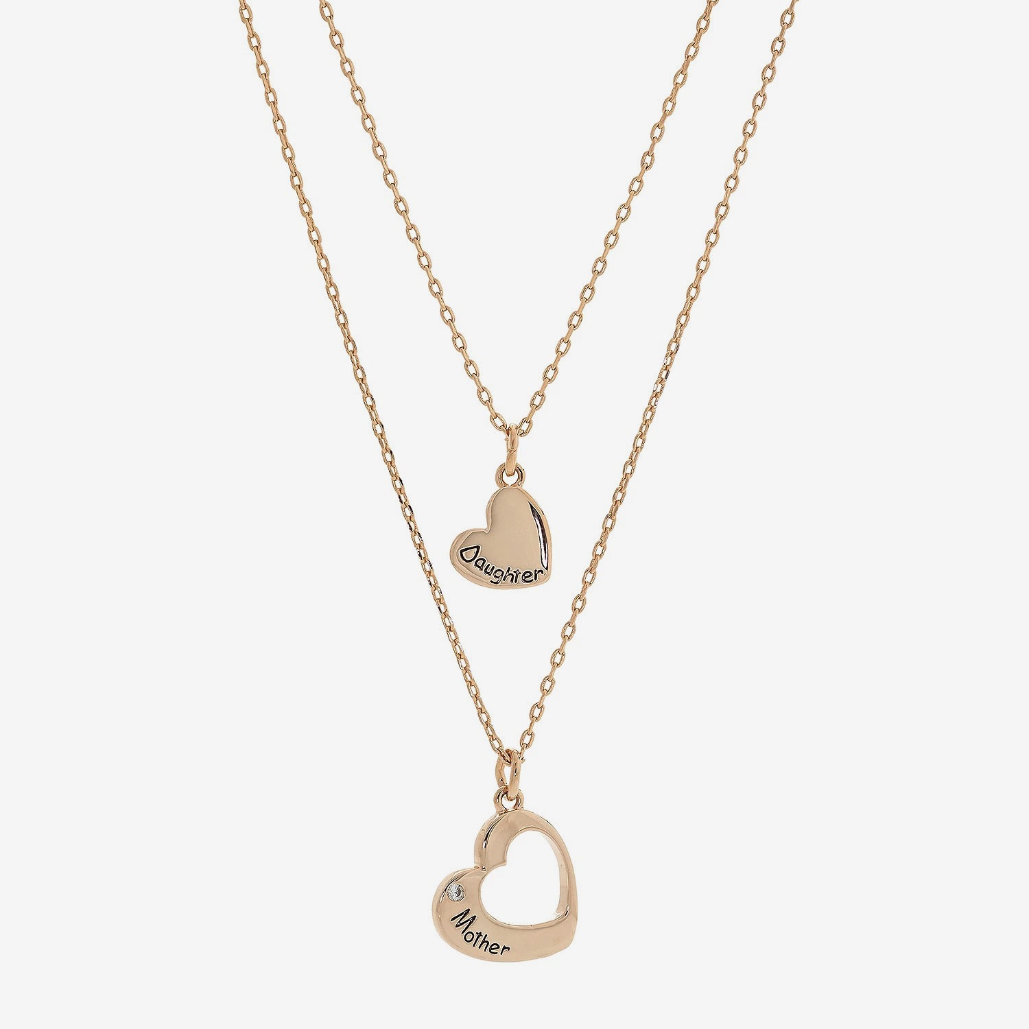 Sparkle Allure Womens Cubic Zirconia 18K Rose Gold Over Brass Heart 2-pc. Necklace Set