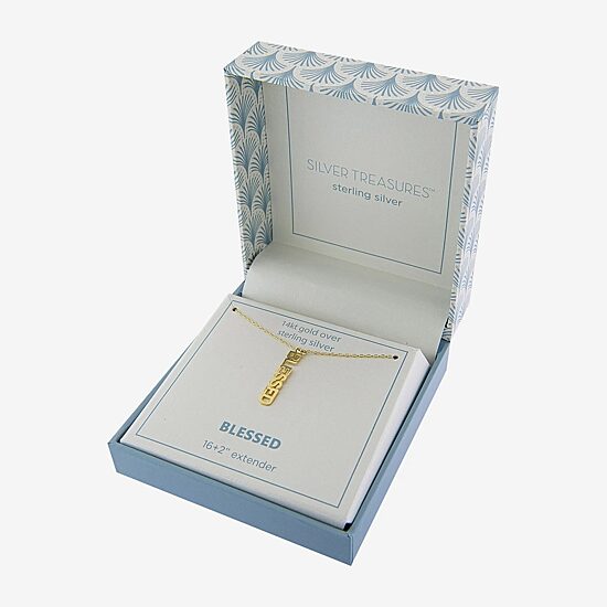 Silver Treasures Blessed Womens 14K Gold Over Silver 16 Inch Pendant Necklace