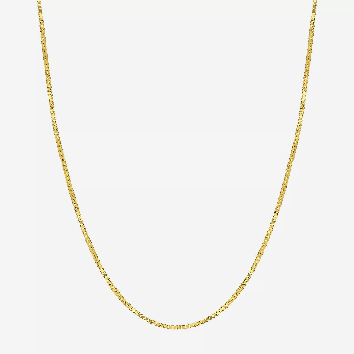Made in Italy Womens 18K Gold 20 Inch Box Chain Necklace