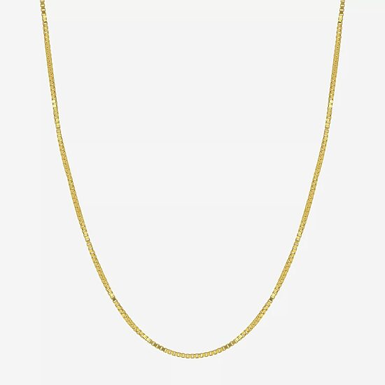 Made in Italy Womens 18K Gold 20 Inch Box Chain Necklace