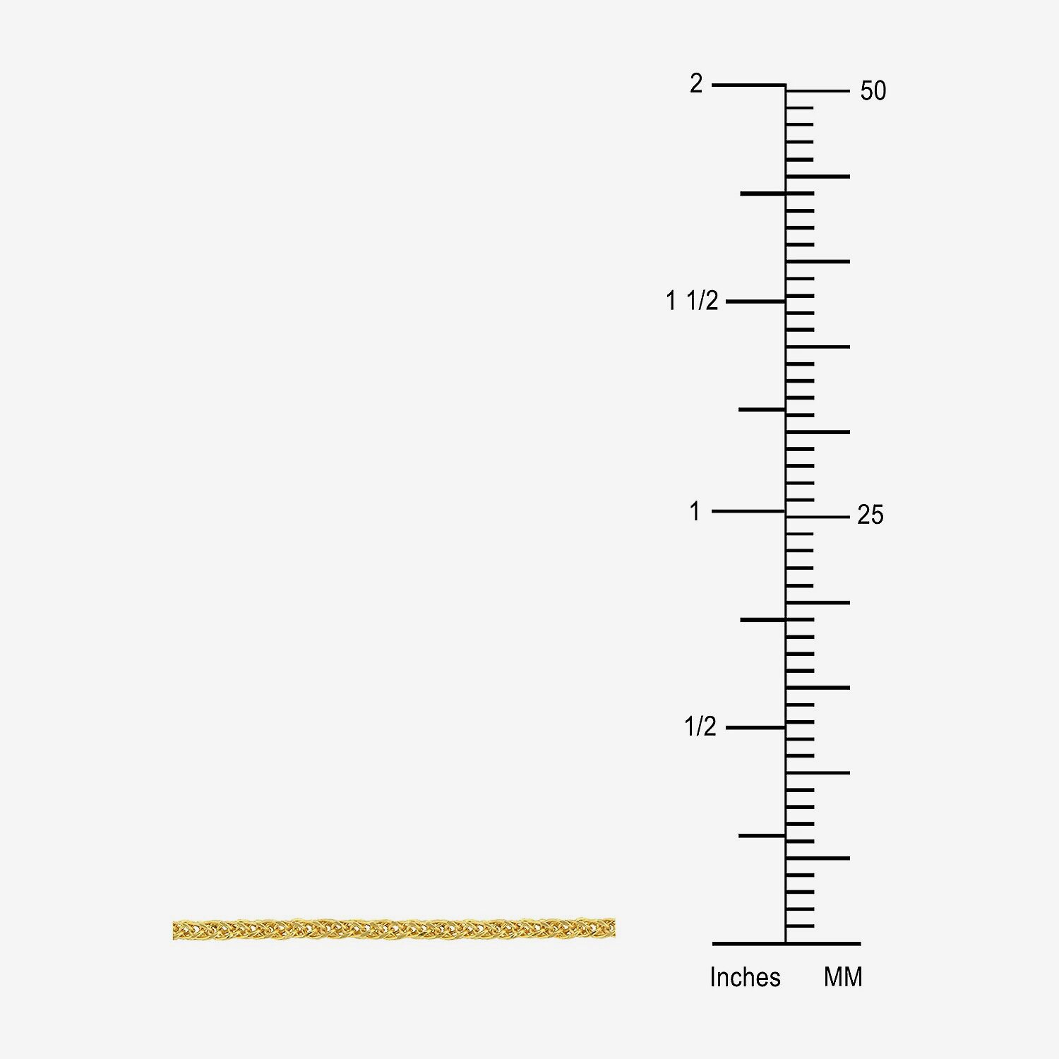 Womens 18K Gold 18 Inch Wheat Chain Necklace