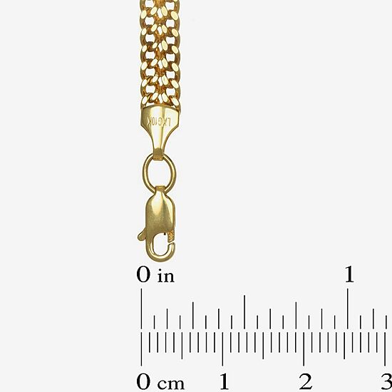Womens 10K Gold Hollow 7.5 Inch Link Bracelet
