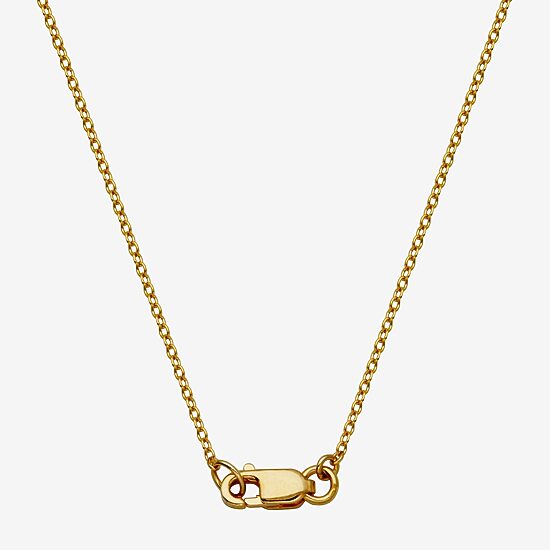 18K Gold Over Sterling Silver Marquise Cubic Zirconia Leaf 18" Necklace