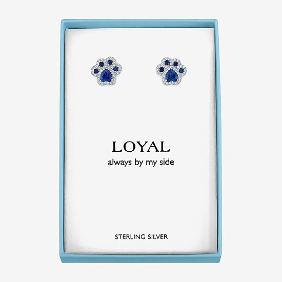Lab Created Blue Sapphire Sterling Silver 4mm Stud Earrings