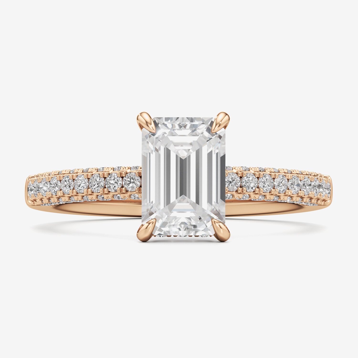 (F / Si2) Womens 2 CT. T.W. Lab Grown White Diamond 10K Gold Side Stone Engagement Ring