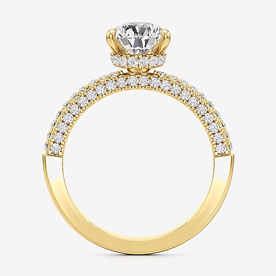 (F / Si2) Womens 2 CT. T.W. Lab Grown White Diamond 10K Gold Pear Side Stone Engagement Ring