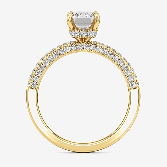 (F / Si2) Womens 2 CT. T.W. Lab Grown White Diamond 10K Gold Side Stone Engagement Ring