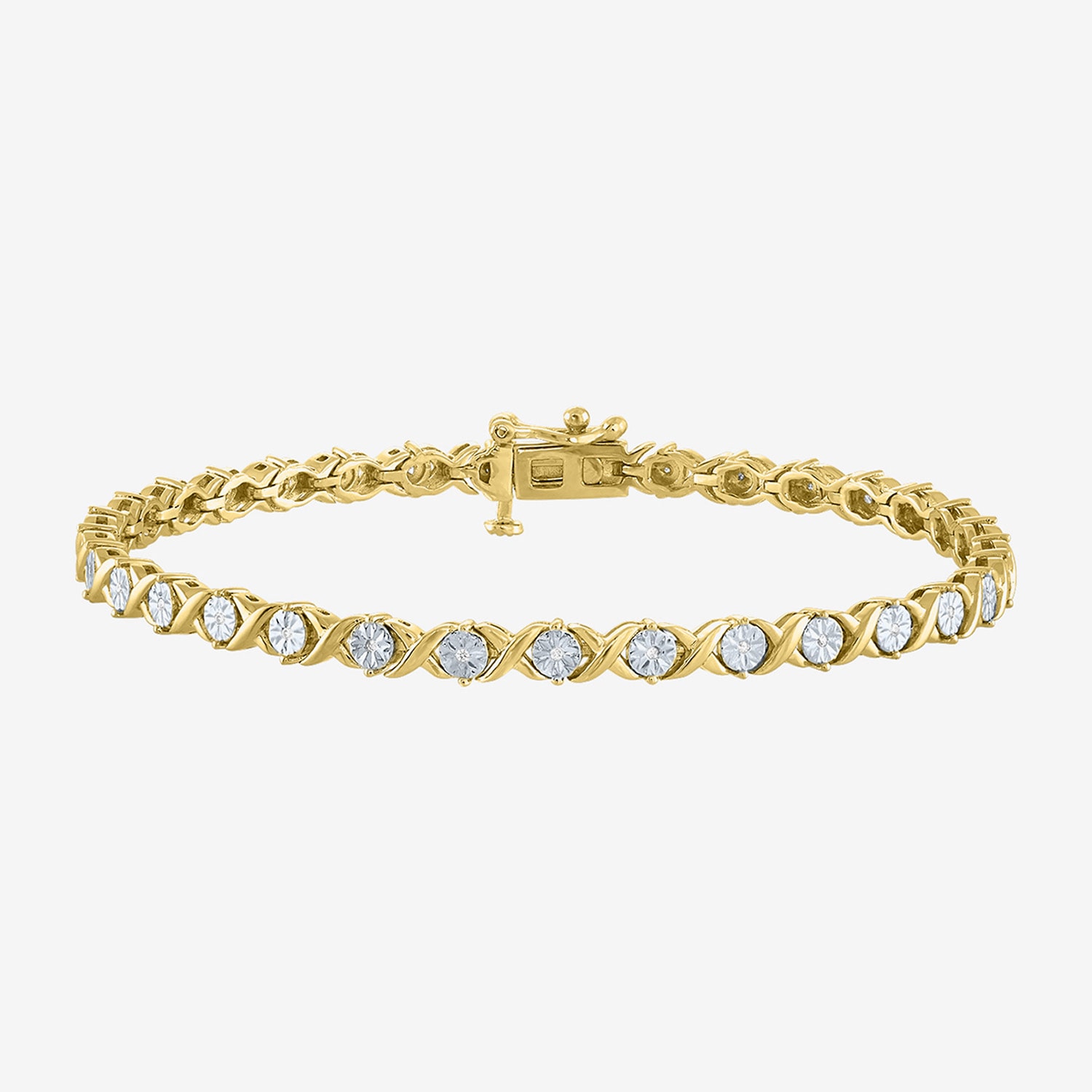 (G-H / I1-I2) Womens 1/10 CT. T.W. Lab Grown White Diamond Sterling Silver 7.5 Inch Tennis Bracelet