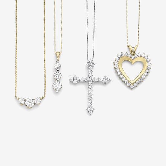 Womens 1 CT. T.W. Lab Grown White Diamond 10K Gold Heart 18 Inch Pendant Necklace