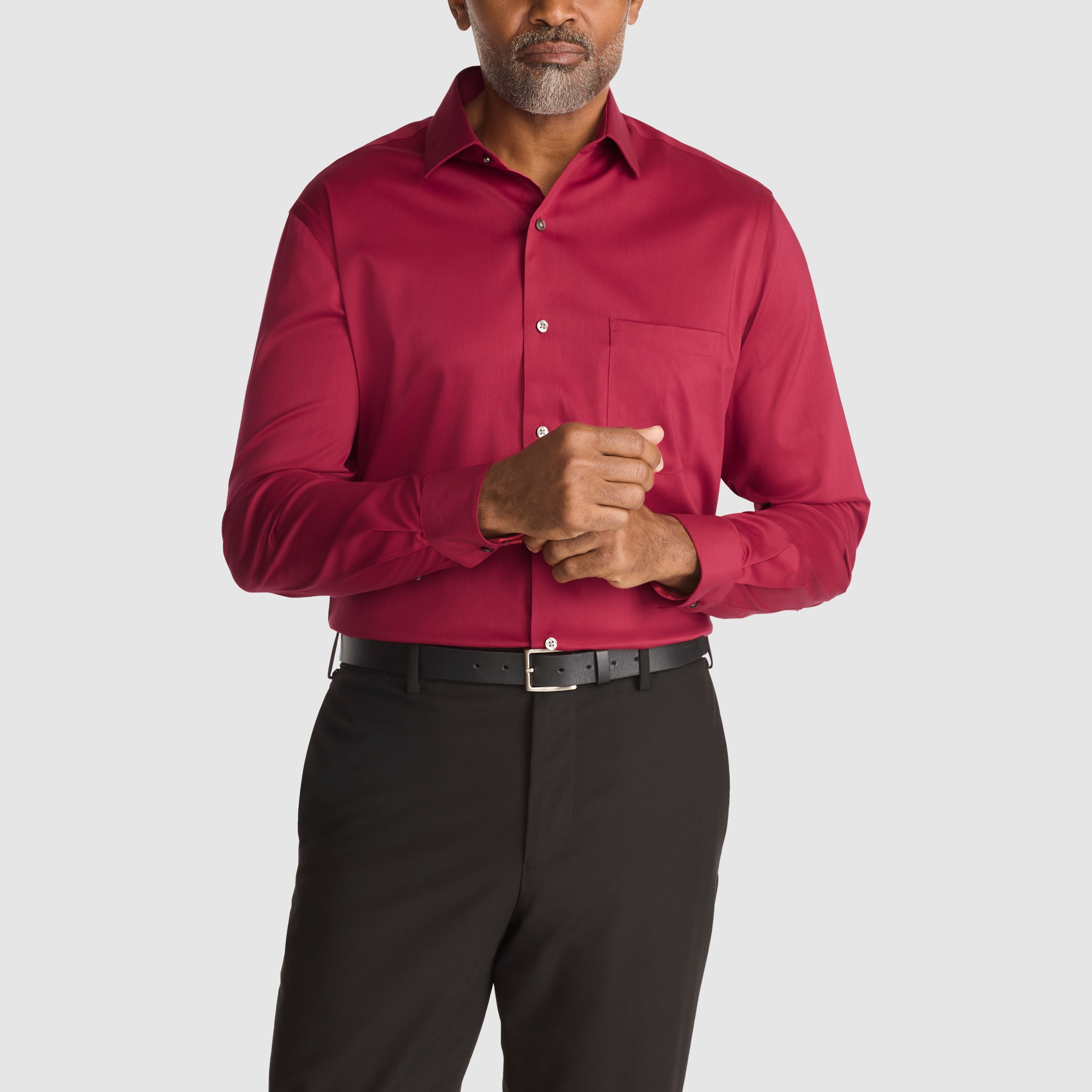 Van Heusen Ultra Flex Mens Regular Fit Stretch Fabric Wrinkle Free Long Sleeve Dress Shirt