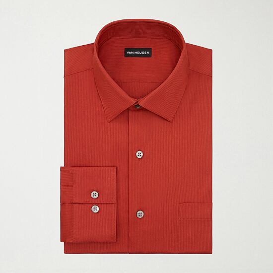 Van Heusen Everyday Defense Stain Shield Mens Regular Fit Stretch Fabric Wrinkle Free Long Sleeve Dress Shirt