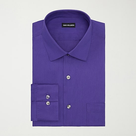 Van Heusen Everyday Defense Stain Shield Mens Regular Fit Stretch Fabric Wrinkle Free Long Sleeve Dress Shirt