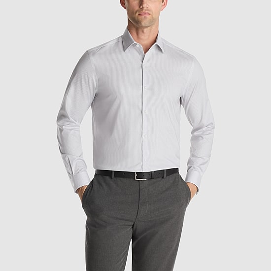 Van Heusen Comfort Performance Mens Slim Fit Stretch Fabric Wrinkle Free Long Sleeve Dress Shirt