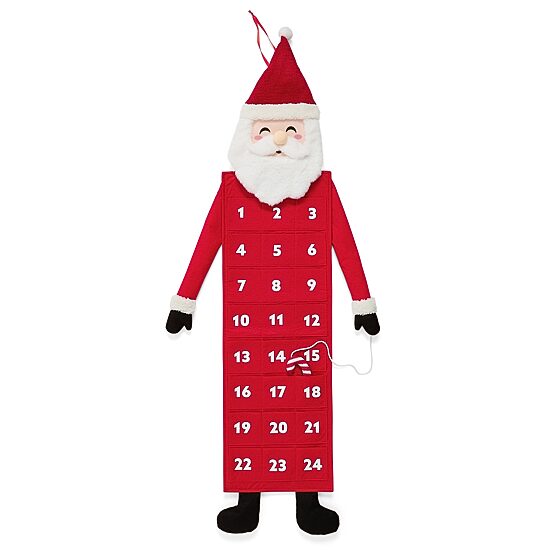 North Pole Trading Co. Santa Fabric Christmas Advent Calendar