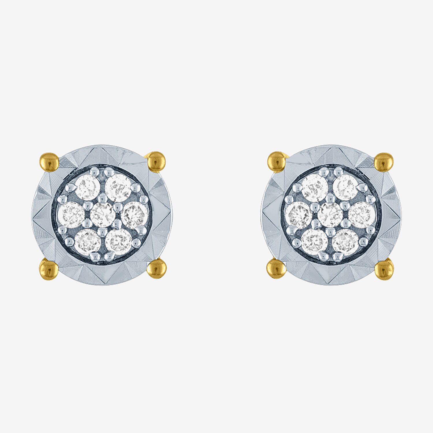 1/10 CT. T.W. Natural White Diamond 10K Gold 5.5mm Stud Earrings