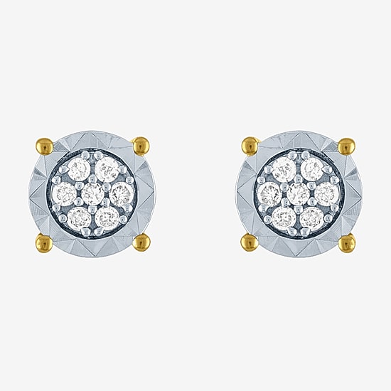 1/10 CT. T.W. Natural White Diamond 10K Gold 5.5mm Stud Earrings