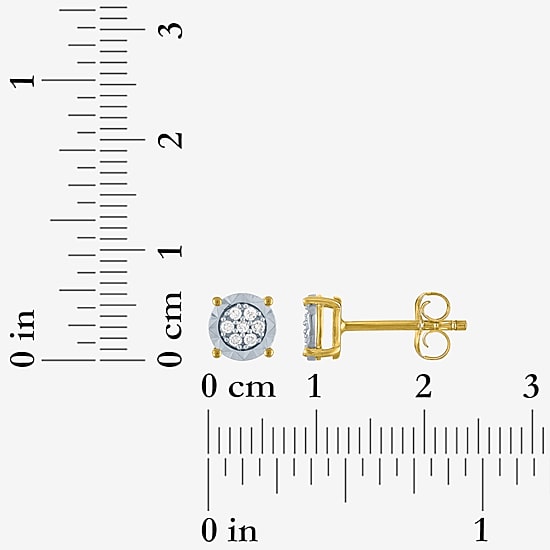 1/10 CT. T.W. Natural White Diamond 10K Gold 5.5mm Stud Earrings