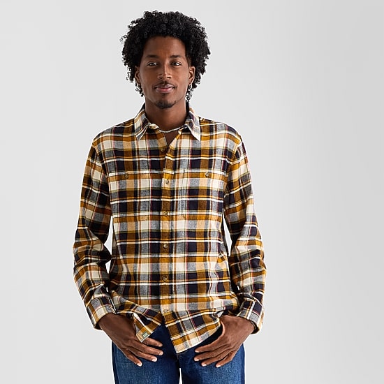 mutual weave Mens Long Sleeve Regular Fit Flannel Shirt