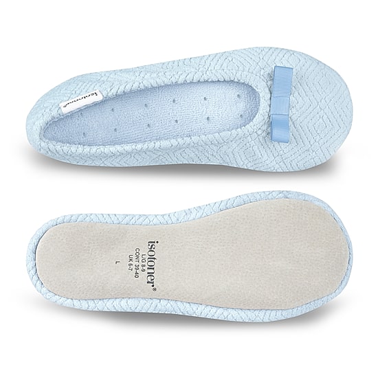 Isotoner Microterry Womens Ballerina Slippers