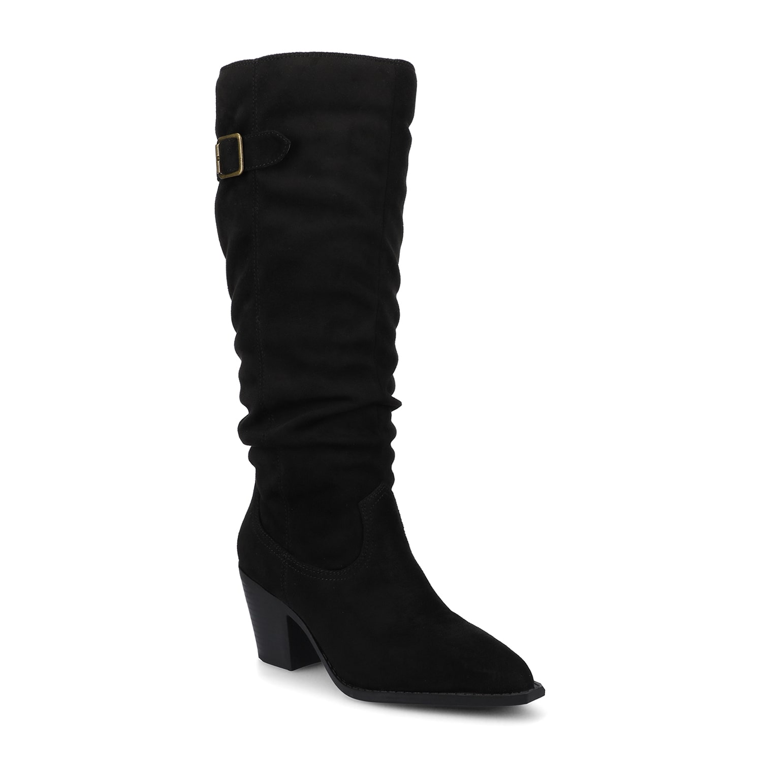 Journee Collection Womens Kaleah-Wc Wide Calf Stacked Heel Dress Boots Width