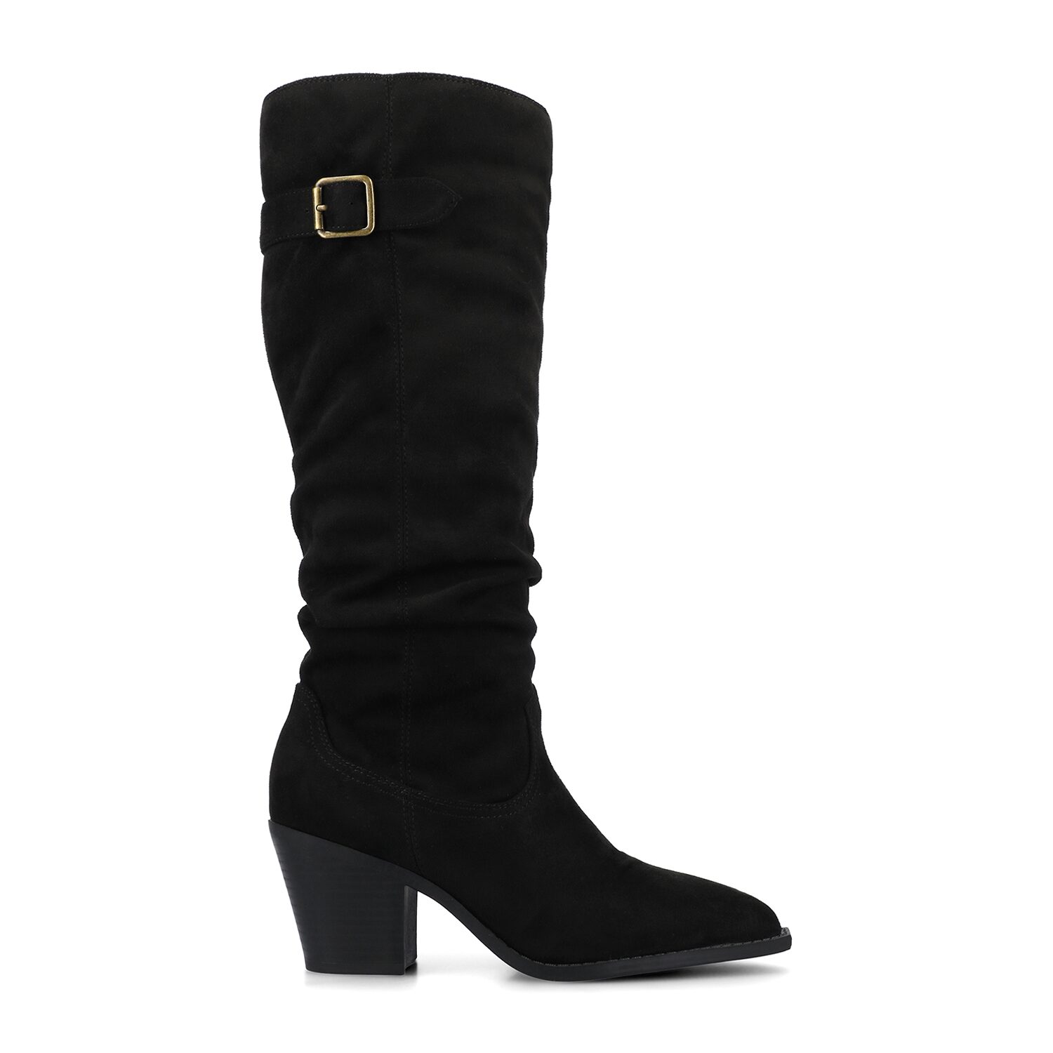 Journee Collection Womens Kaleah-Wc Wide Calf Stacked Heel Dress Boots Width